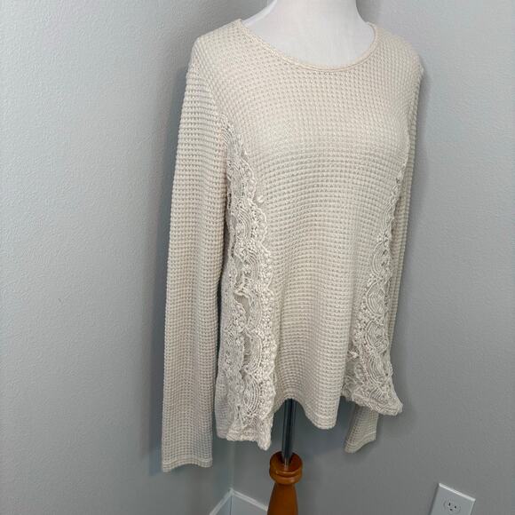 ANDTHEWHY Cream Lace Long Sleeve‎ Top Blouse - S - Picture 2 of 7